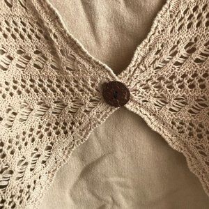 3/$15 - Faded Glory Women's Plus Sz 22/24W Khaki Faux Twinset Sweater